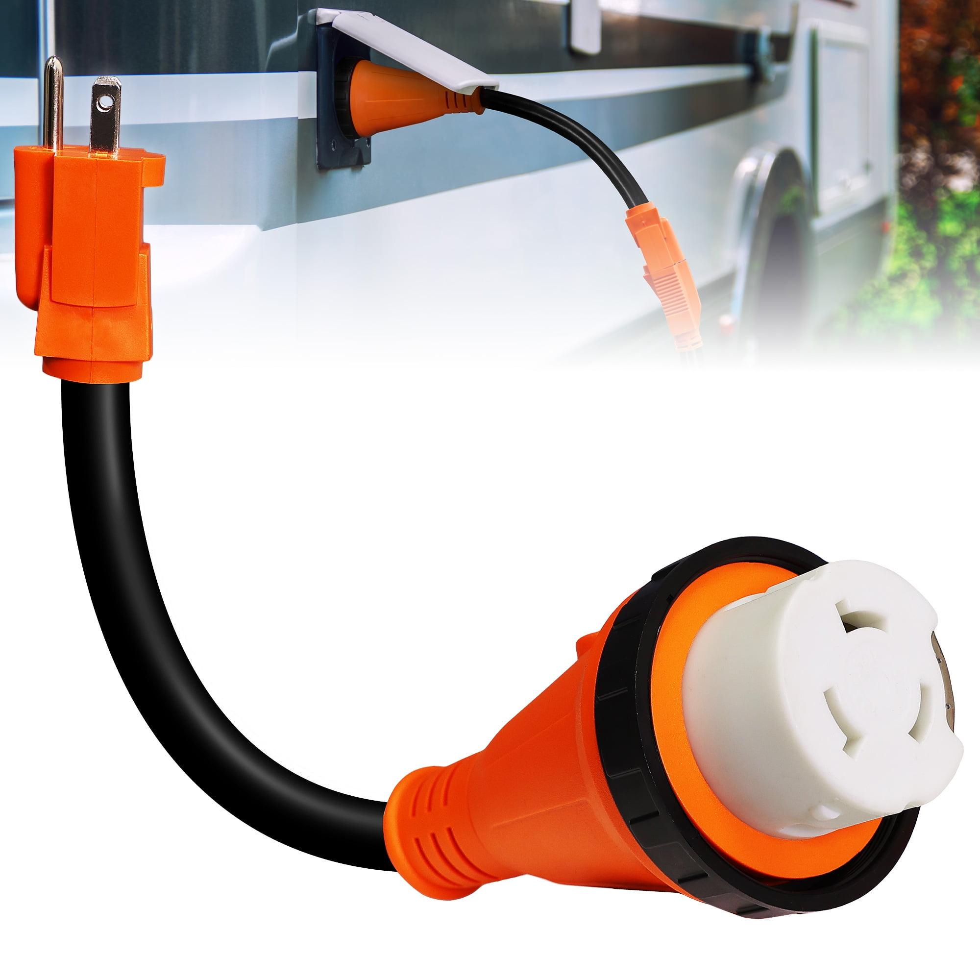 15 amp household to 30 amp RV power adapter